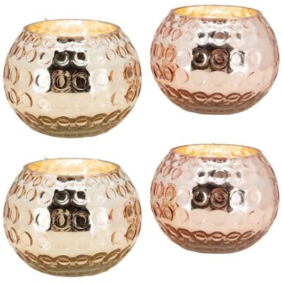 Photophore boule en verre antique (Lot de 4)