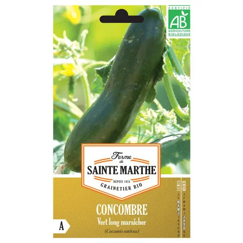Pour équiper vos extérieurs：Graines de concombre vert long maraîcher bio Ferme de Sainte Marthe - graines à semer