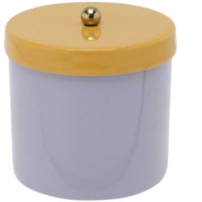 Boîte en métal Double Funky Small (Violet et jaune)