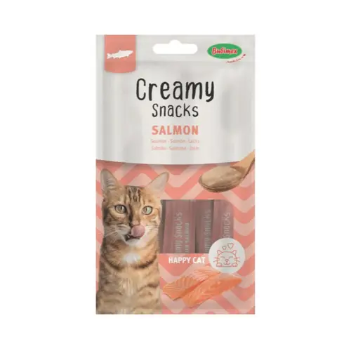 Jardin et déco:Friandise en crème pour chat au saumon Bubimex Creamy x 4 - 60 g