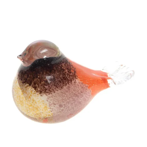 Pour vos envies de jardin:Figurine décorative oiseau Rémi coloris transparent en verre - 6 x 7,5 x 12 cm