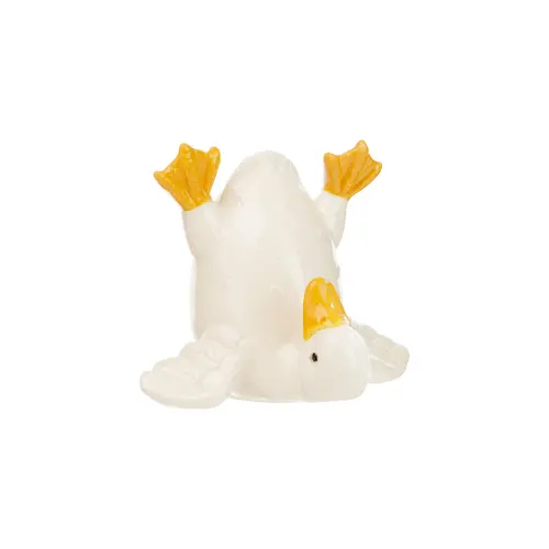 Pour la vie au jardin:Canard décoratif en porcelaine - 10,2 x 8,5 x 8,5 cm