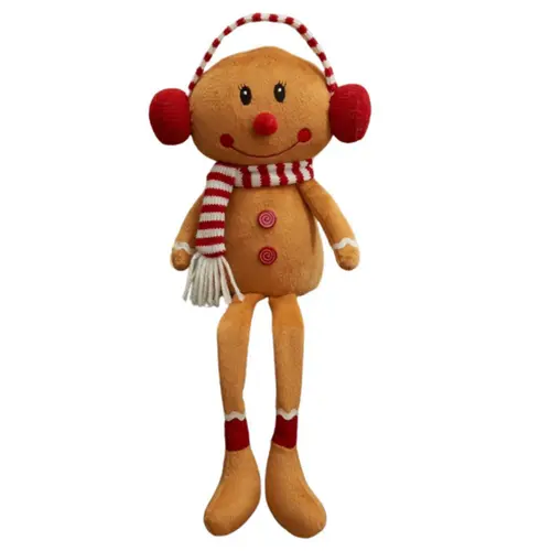 Jardin extérieur:Personnage en pain d’épice assis avec jambes pendantes Mme Gingembre Gonk - 25 cm