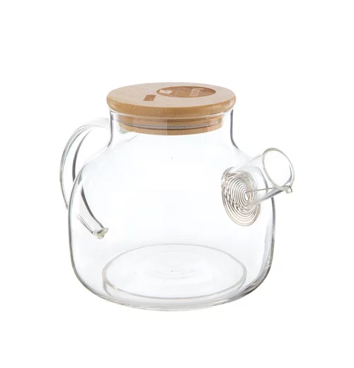 Jardin quotidien:Théière en verre et couvercle bambou Nature & Vous - 850 ml