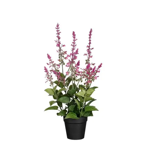 Choix malin:Sauge artificielle rose fuchsia en pot - Ø 20 x H 43 cm