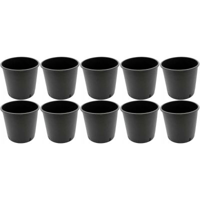 Pot de plantation rond de 10 litres noir 24 x 24 cm (Lot de 10)