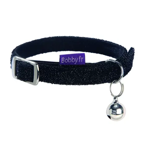 Conçu pour vos extérieurs：Collier pour chat Disco noir - taille XS