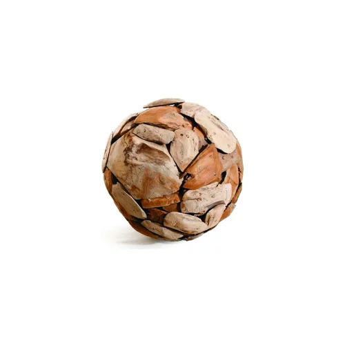 Déco pour le jardin：Sphère pour décoration extérieure coloris bois en teck - Ø 30 cm