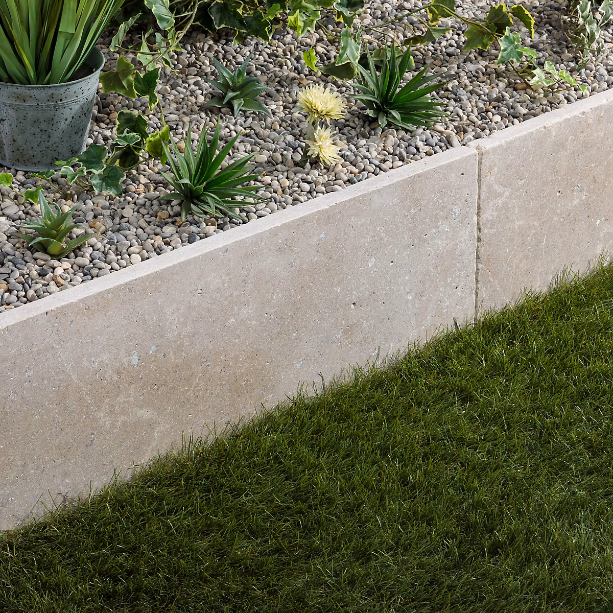 Bordure de jardin Pierre d'Egypte Beige 100 × 35 × 3 cm (à l'unité) – RO'MA NATURE