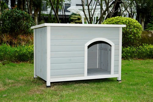 Extérieur malin：Niche pliable coloris gris/blanc taille M - 103 x 63 x 73,3 cm