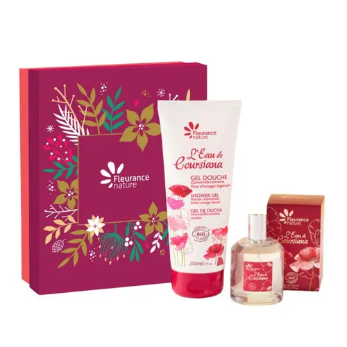 L’essentiel pour l’extérieur：Coffret parfum et gel douche bio Fleurance Nature Senteurs de Coursiana - 250 ml