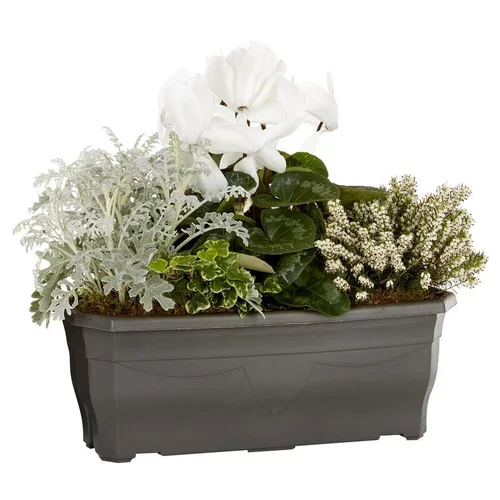 Bien pensé extérieur:Jardinière d'extérieur mélange blanc et vert - La jardinière de 40 cm