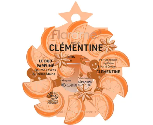 Une sélection pour le jardin：Coffret duo parfumé clémentine coloris orange Cosmos Organic
