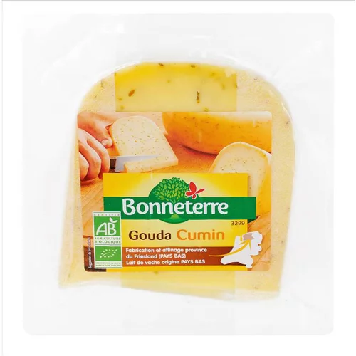 À découvrir au jardin:Gouda au cumin origine Hollande bio Bonneterre - 200 g