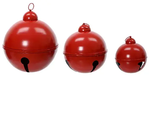 Pour votre jardin:Cloche en métal thermolaqué rouge XL - Ø 22 x H 22 cm
