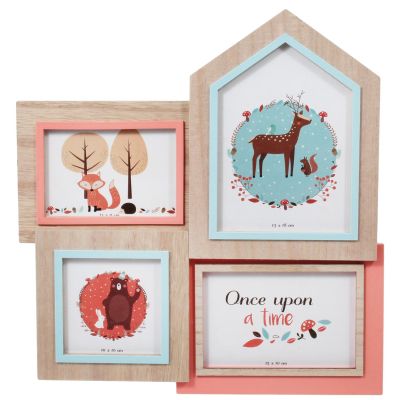 Pêle-mêle déco scandinave 4 photos (Corail et bleu clair)