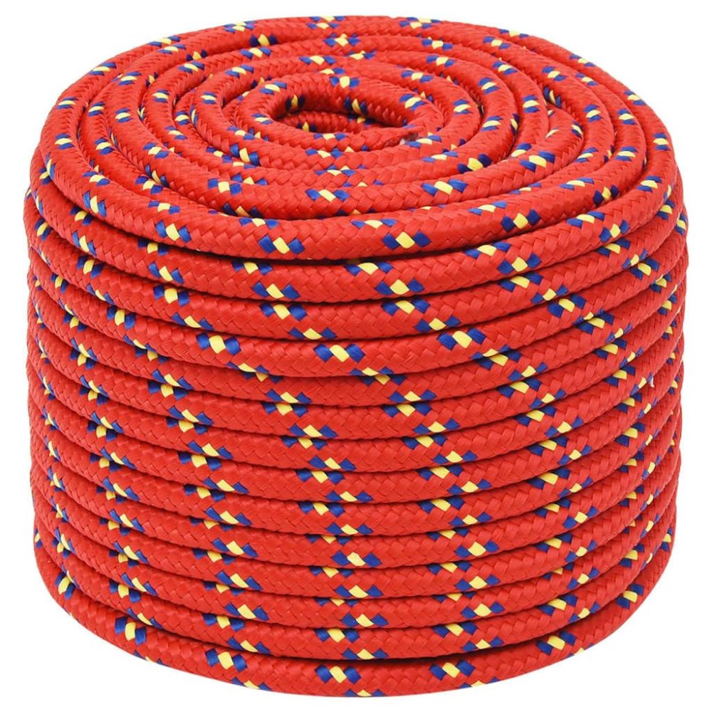 Corde de Bateau Corde de Levage Câble d'Amarrage Ancrage Navire Lignes de Gréement Corde à Linge Rouge 14 mm 25 m Polypropylène