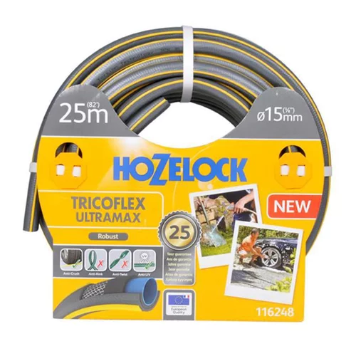 Équipement jardin:Tuyaux Tricoflex Ultramax coloris gris Hozelock - 25 m x Ø 15 mm