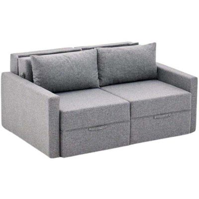 Canapé 2 places convertible avec coffre Saros (Gris)