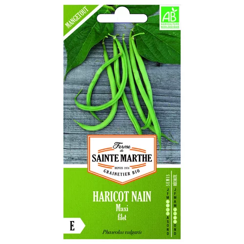 Tout pour le jardin:Graines de haricot nain maxi bio Ferme de Sainte Marthe - graines à semer