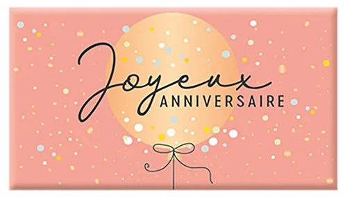 Extérieur tendance:Chocolat au lait bio « Joyeux Anniversaire » Art Grafik - 40 g