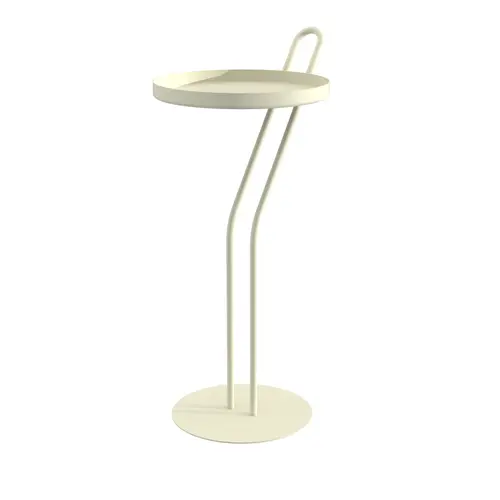 Sélection pour le jardin：Sellette coloris beige en métal Angula Louis Moulin - 52 x 25 cm