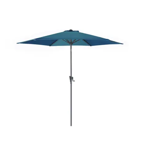 Extérieur sélection：Parasol droit rond en aluminium coloris bleu - Ø 300 cm