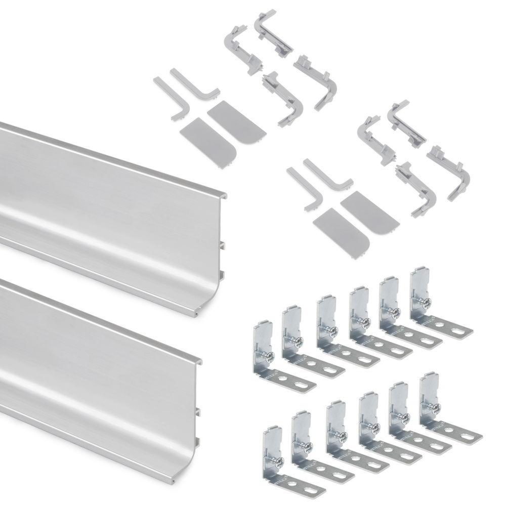 EMUCA SRL Kit Gola de profil supérieur pour meubles de cuisine, Anodisé mat