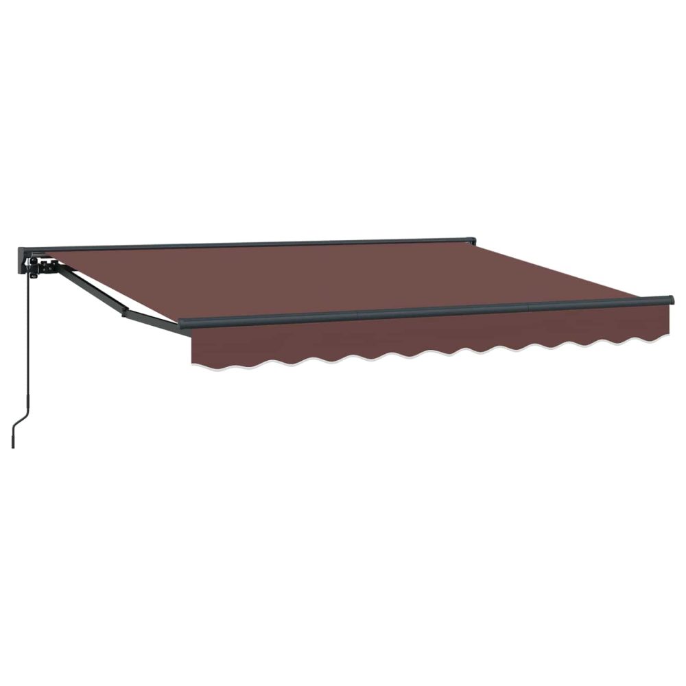 vidaXL Auvent rétractable manuel Marron 3,5 x 2 m