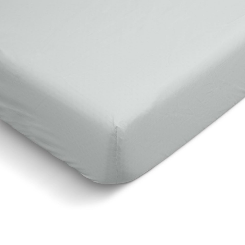Drap Housse uni 90 × 190cm PERCALE GRIS CLAIR