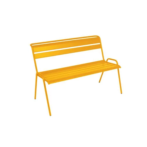 Bien dehors：Banc coloris jaune en acier Monceau - 116 x 60 x 85 cm