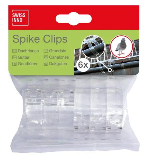 Côté extérieur：Répulsif anti-pigeons pour gouttière Swissinno Spike clips - Les 6 pièces