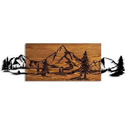 Décoration murale en bois et métal Walnut (Montagnes)