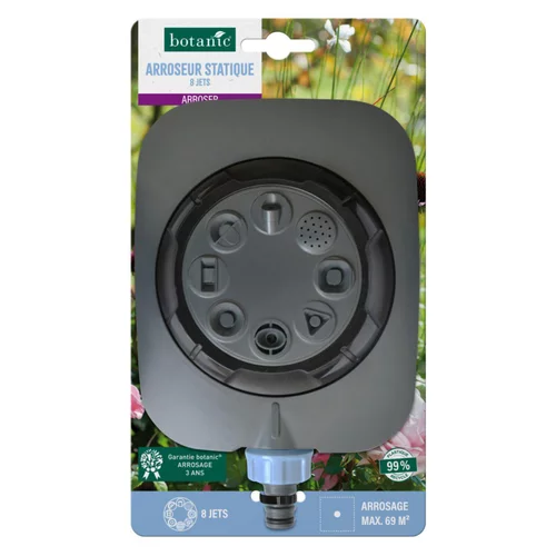 Le petit plus du jardin：Arroseur statique 8 jets botanic® - Surface maximale d'arrosage de 69 m²