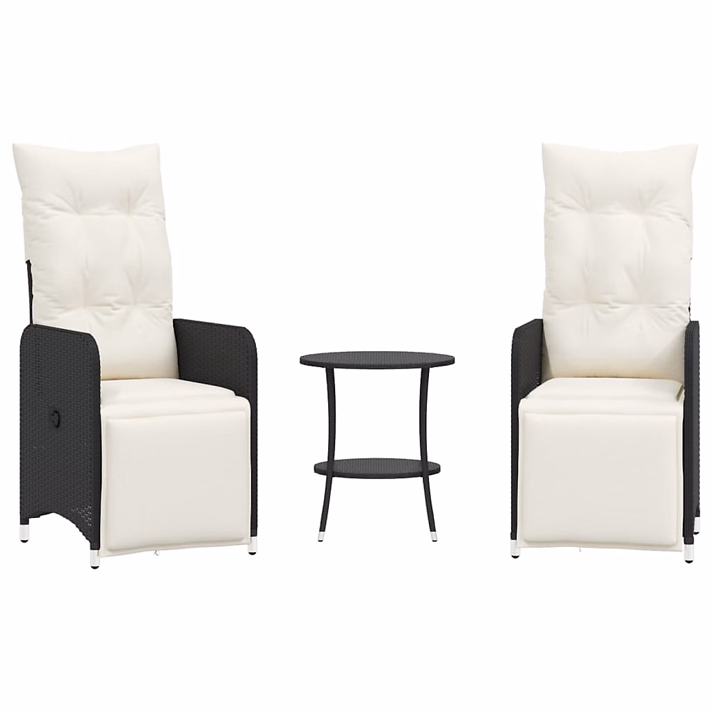 Chaises inclinables de jardin et table résine tressée vidaXL – lot de 2