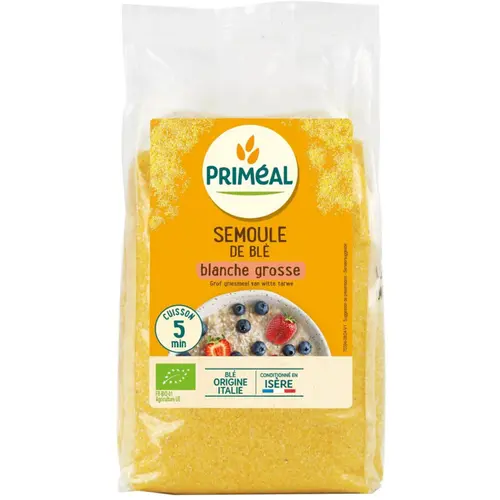 Nature facile：Semoule de blé dur blanche grosse bio Primeal - 500 g