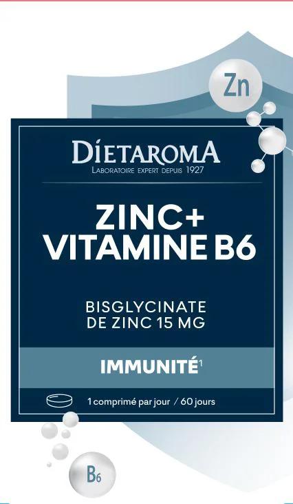 Pour votre espace vert:Complément alimentaire zinc vitamine B6 immunité Dietaroma - 60 comprimés