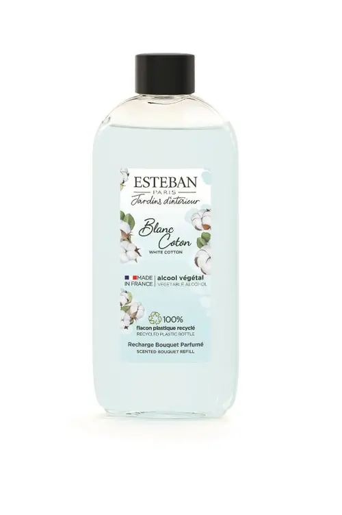Pour votre espace vert:Recharge pour bouquet parfumé Esteban parfum blanc coton - 200 ml