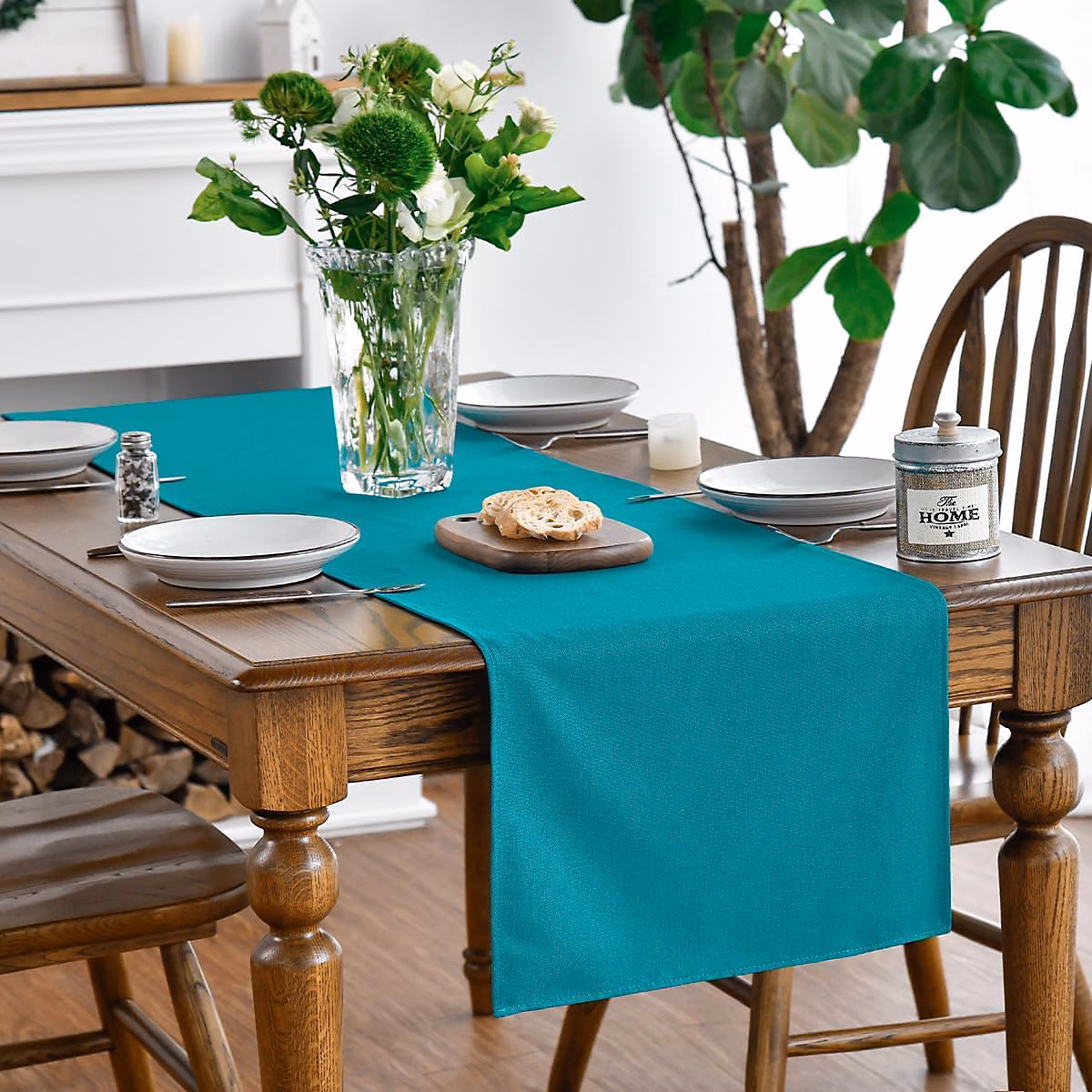 Chemin de Table Polyester Turquoise 40 × 240 cm