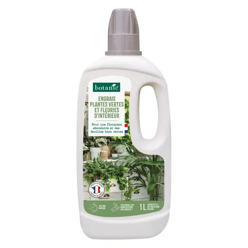 Pour personnaliser votre jardin:Engrais plantes vertes et fleuries d'intérieur en bouteille botanic® - 1L