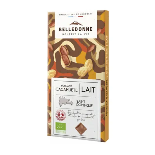 Le pratique au jardin:Tablette au chocolat au lait fondant et cacahuète Belledonne - 80 g