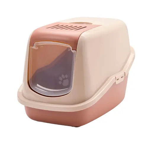 Pour mieux équiper vos extérieurs:Maison de toilette pour chat coloris champagne Savic Nestor - 56 x 39 x 38,5 cm