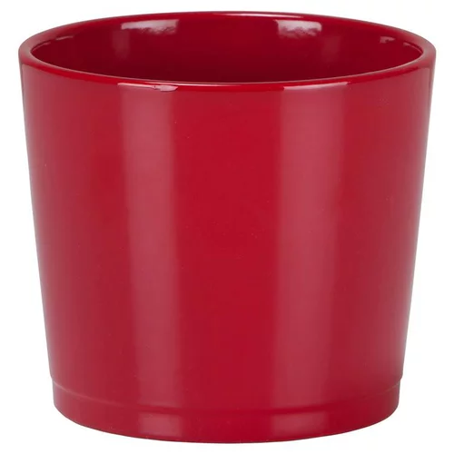 Idéal pour vos extérieurs：Cache-pot coloris rouge en céramique - Ø 12 cm