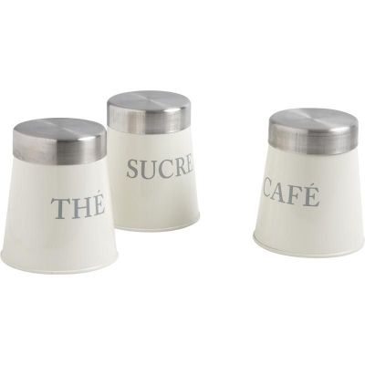 Boîtes de conservation thé sucre café (Lot de 3)