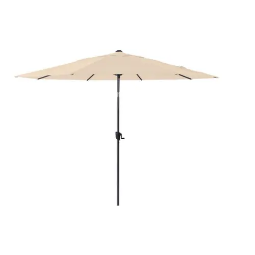 Jardin & idées:Parasol droit rond en aluminium coloris écru - Ø 350 cm
