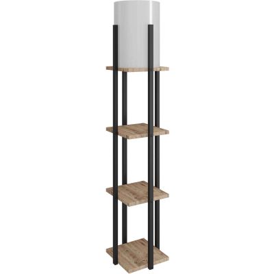 Etagère avec lampe intégrée Nora (Naturel et noir)