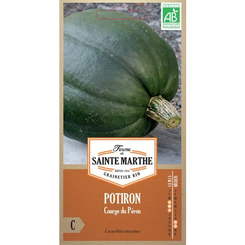 Jardin à équiper:Graines de Potiron courge du Pérou bio Ferme de Sainte Marthe - graines à semer