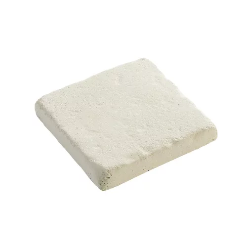 Pratique extérieur:Pavé carré en pierre reconstituée ton blanc Hairie Grandon Touraine - 12 x 12 x 2 cm