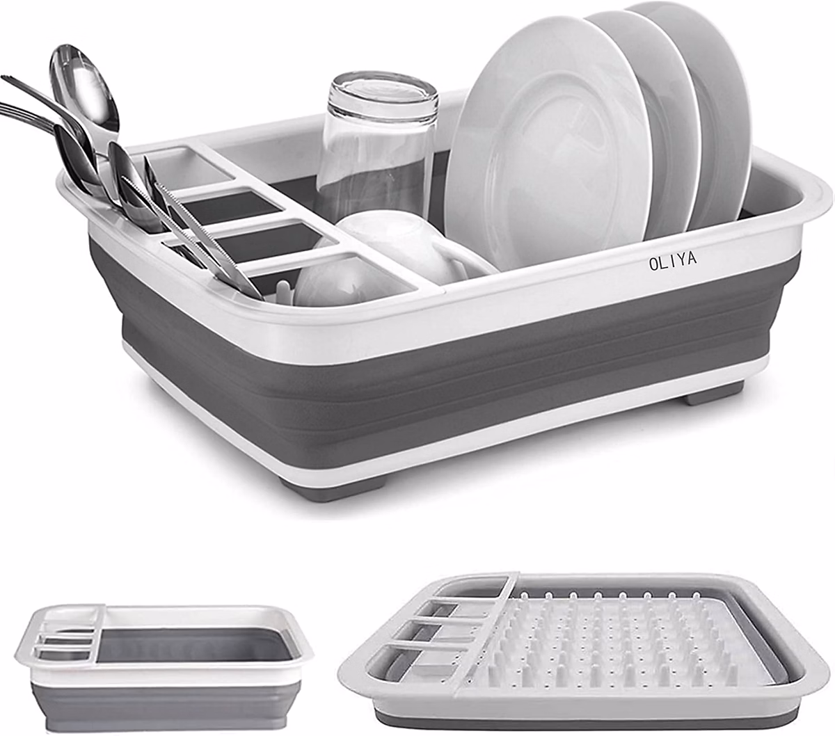 Égouttoir à vaisselle pliable gris blanc – Réf. AALLLFYPV3418570698