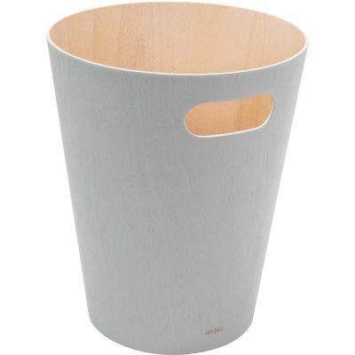 Corbeille en bois avec poignées de transport (Gris clair)